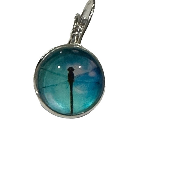 Dragonfly Bubble Style Silver Drop Earrings - Picture 3 of 5